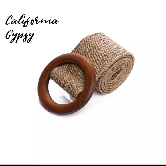 Boho Natural fiber wood belt - Picture 3 of 6